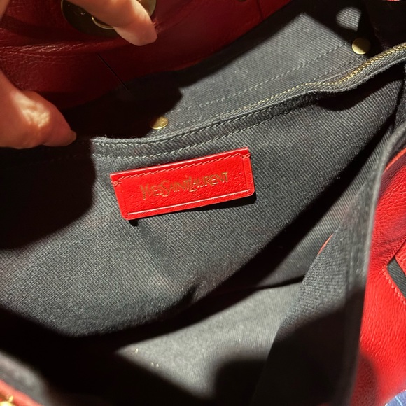 Yves saint Laurent red and black Leather Women's Bag - Picture 2 of 8